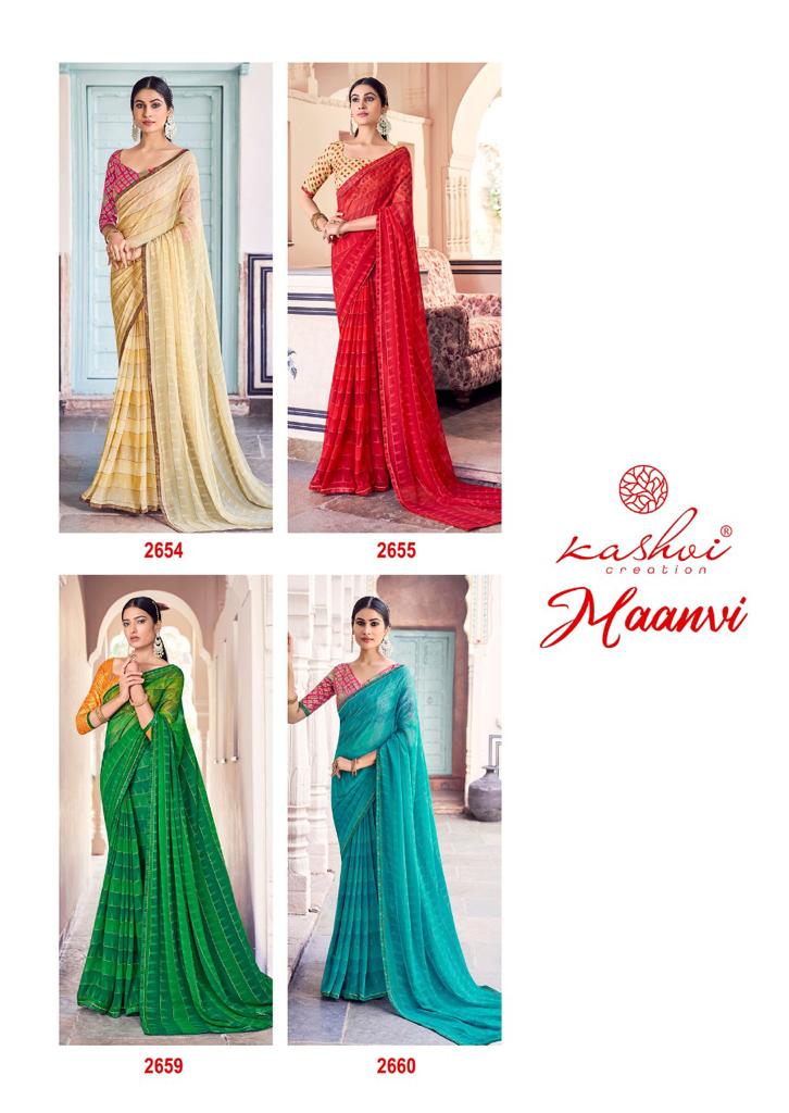 lt sarees kashvi creation maanvi georgette exclusive print saree catalog