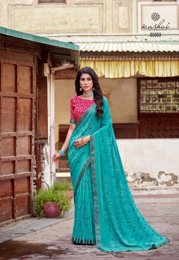 lt sarees kashvi creation manashvi georgette exclusive print saree catalog