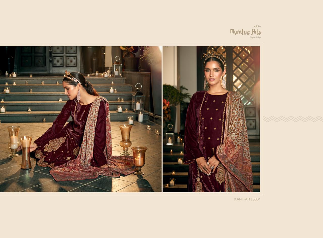 mumtaz art kanikar velvet collection velvet fetive look salwar suit catalog