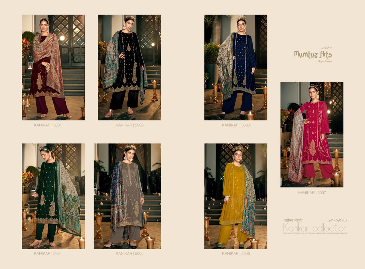 mumtaz art kanikar velvet collection velvet fetive look salwar suit catalog