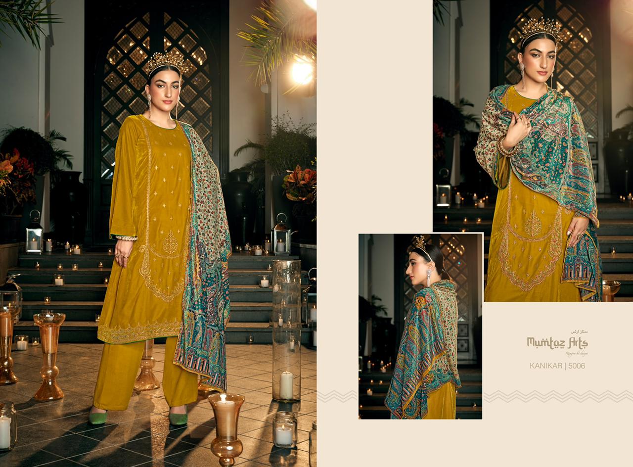 mumtaz art kanikar velvet collection velvet fetive look salwar suit catalog