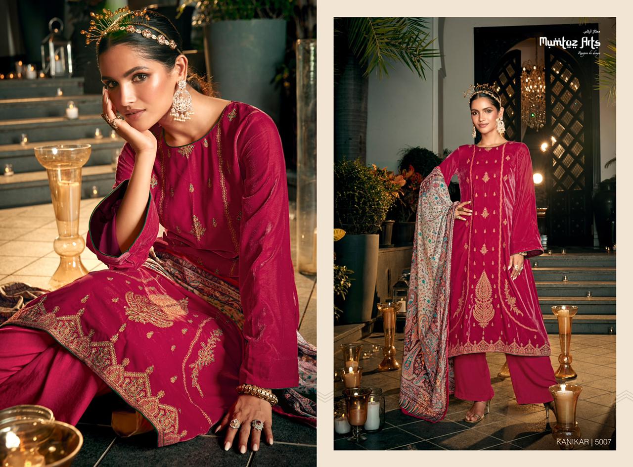 mumtaz art kanikar velvet collection velvet fetive look salwar suit catalog