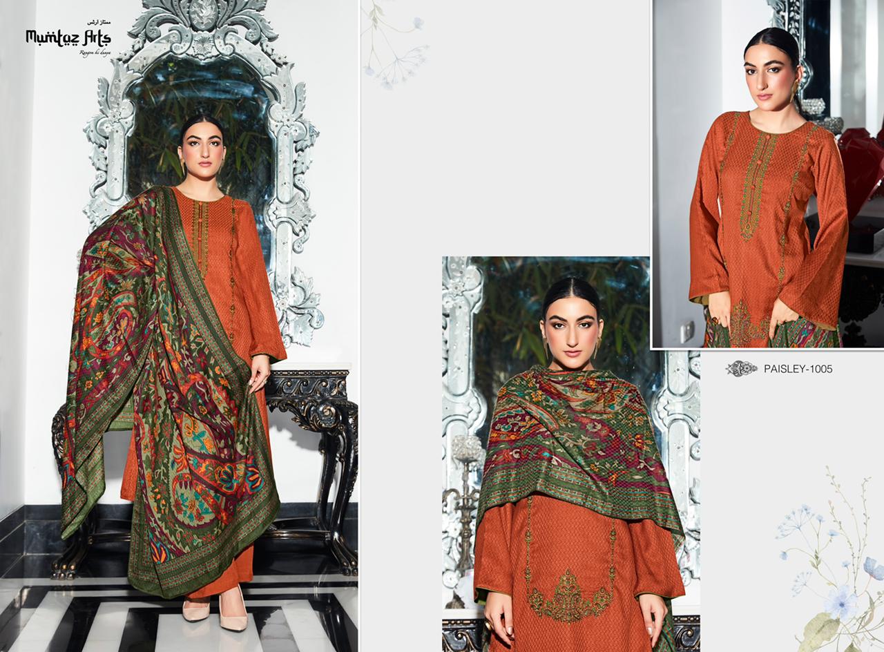 mumtaz art paisley shifli edition vol 1 pashmina exclusive print salwar suit catalog