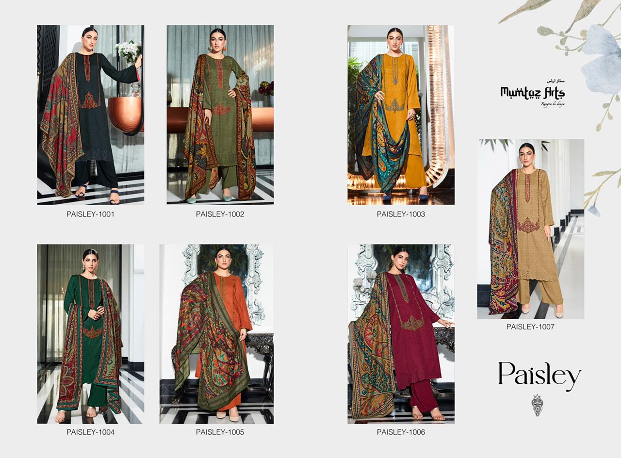 mumtaz art paisley shifli edition vol 1 pashmina exclusive print salwar suit catalog