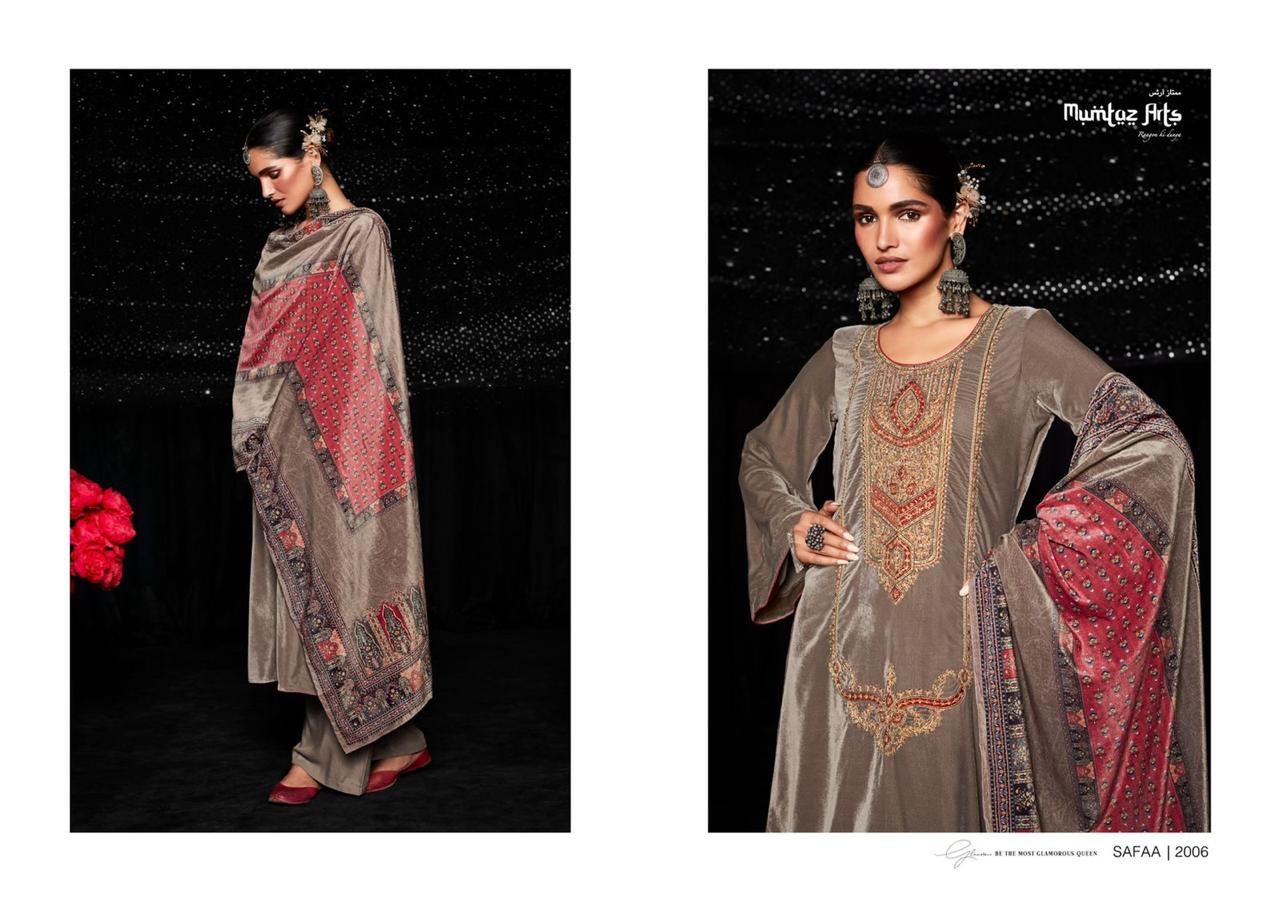 mumtaz art rango ki duniya safaa velvet vol 1 velvet exclusive look salwar suit catalog