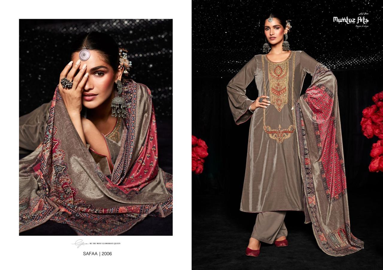 mumtaz art rango ki duniya safaa velvet vol 1 velvet exclusive look salwar suit catalog