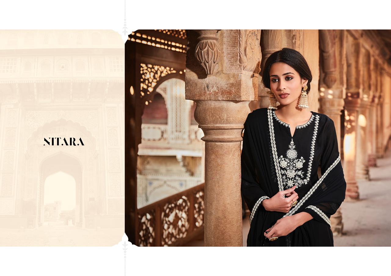 nitara prisha viscose silk claasic trendy look top bottom dupatta catalog