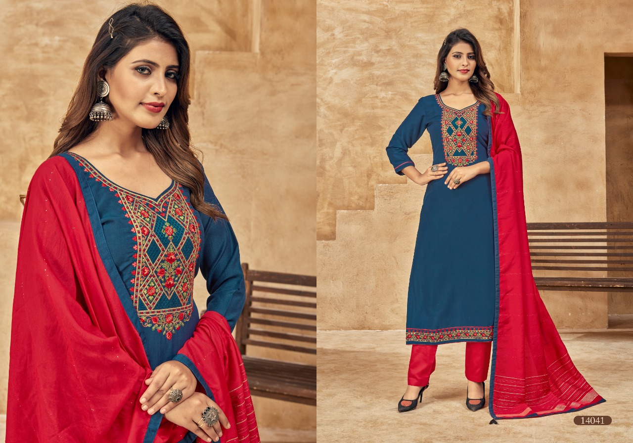 panch ratna one plus silk attrctive look salwar suit catalog