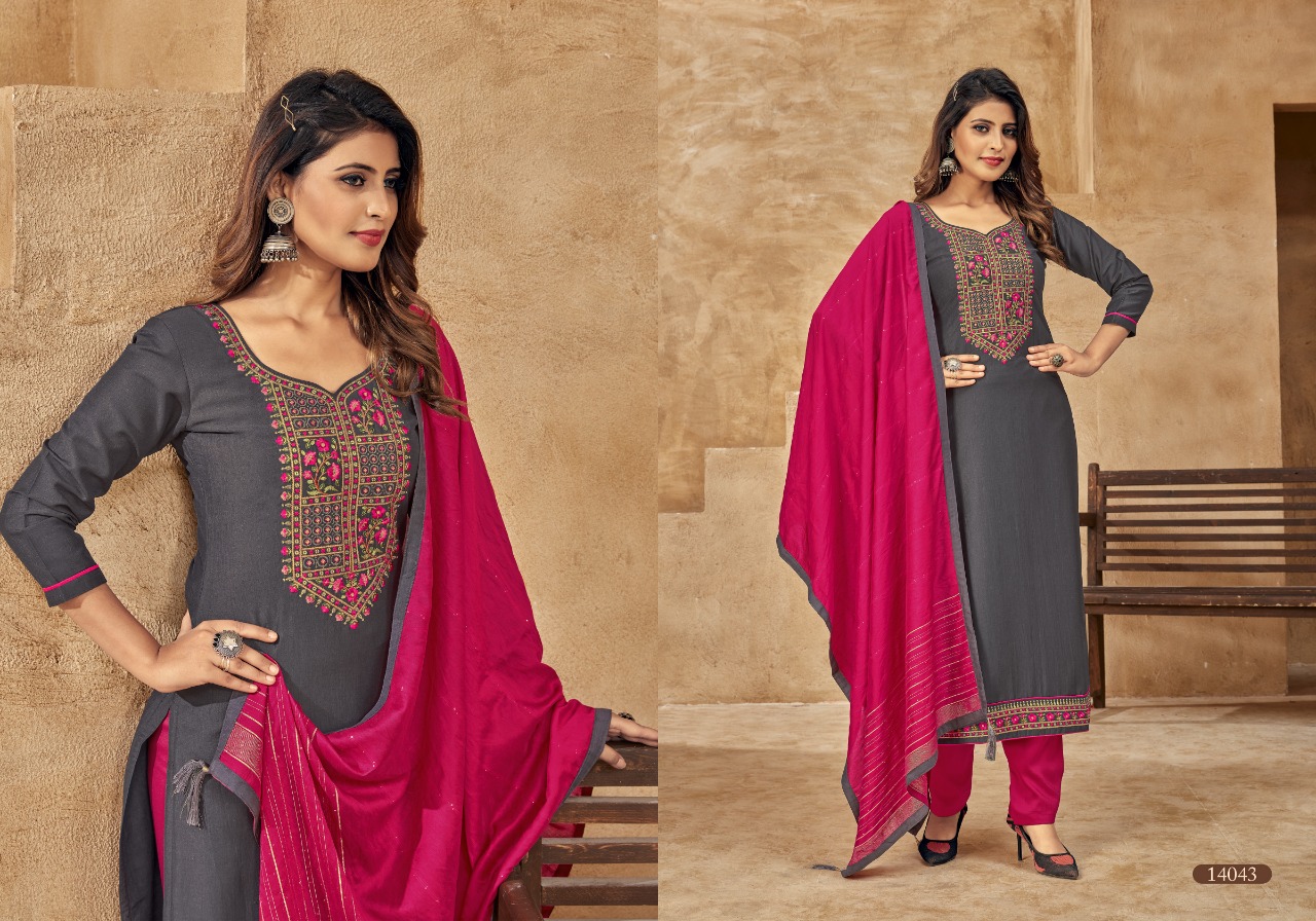 panch ratna one plus silk attrctive look salwar suit catalog