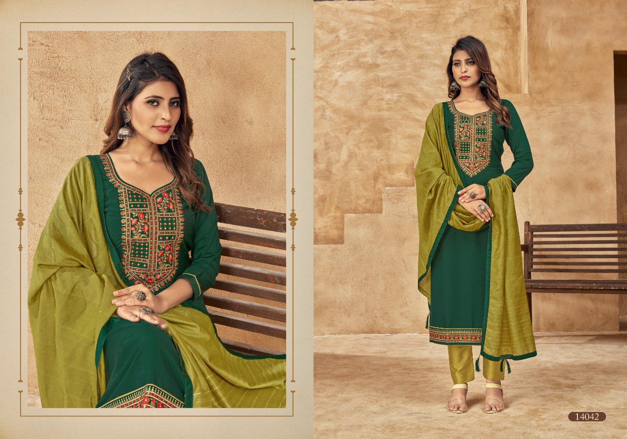 panch ratna one plus silk attrctive look salwar suit catalog