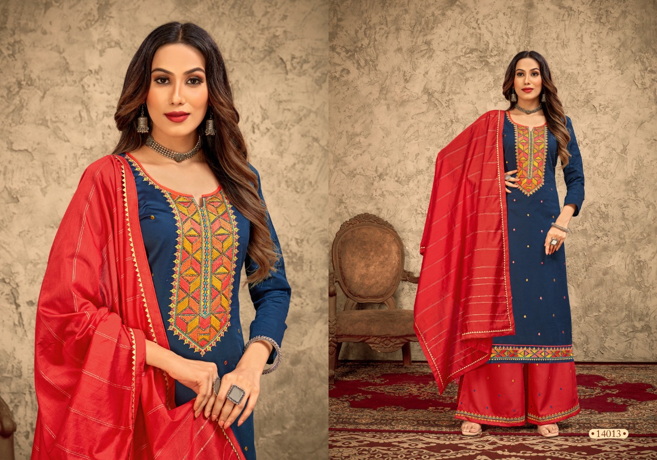 panch ratna rangriti patiyala jam silk asstonishing salwar suit catalog