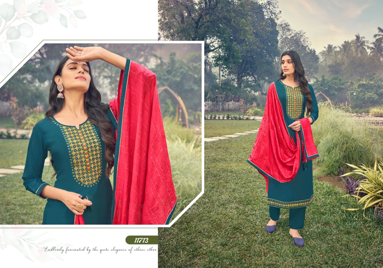 panch ratna saanvi silk new and modern style salwar suit catalog