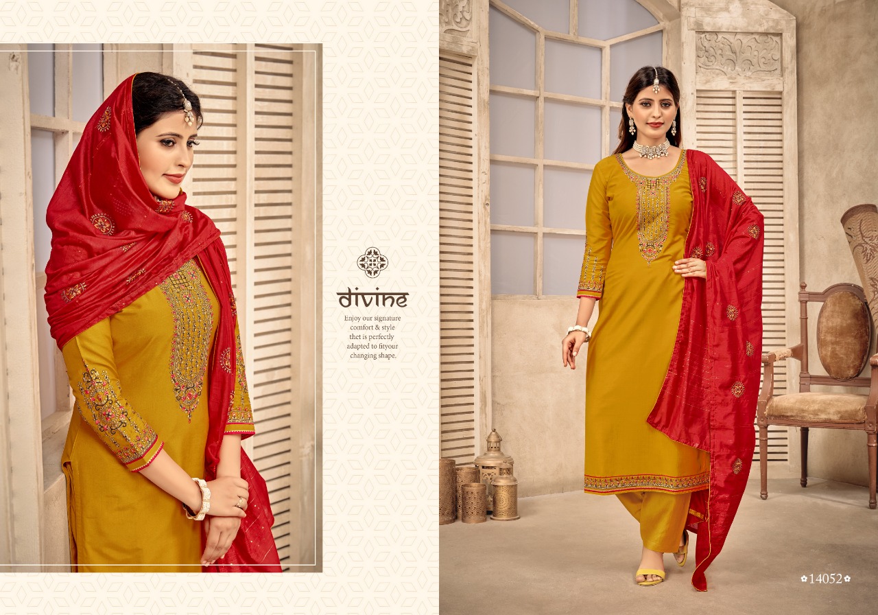 panch ratna vartika parampara silk gorgeous look salwar suit catalog