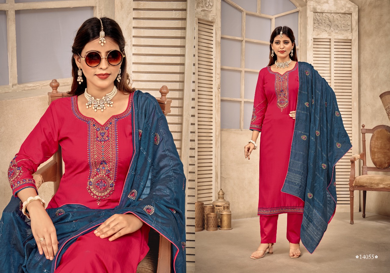 panch ratna vartika parampara silk gorgeous look salwar suit catalog