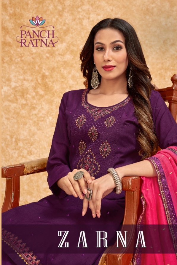 panch ratna zarna silk asstonising salwar suit catalog