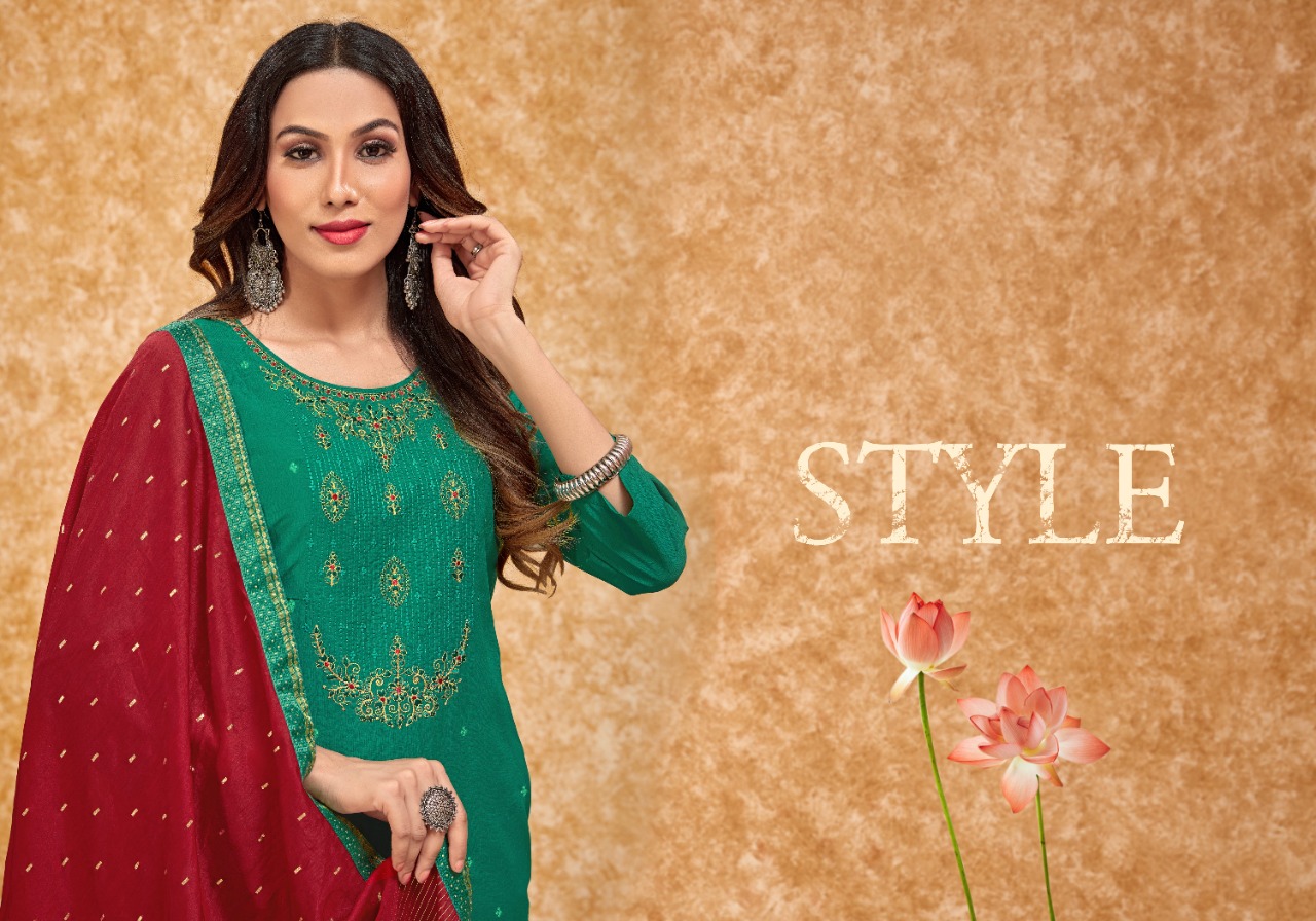 panch ratna zarna silk asstonising salwar suit catalog