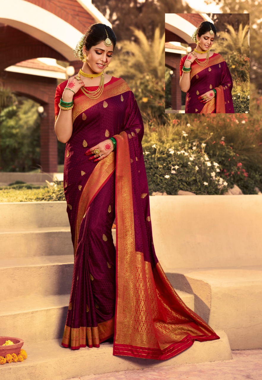 pink lotus pankh Ardhangini Vol 1 satin silk Kanjiveram innovative look saree catalog