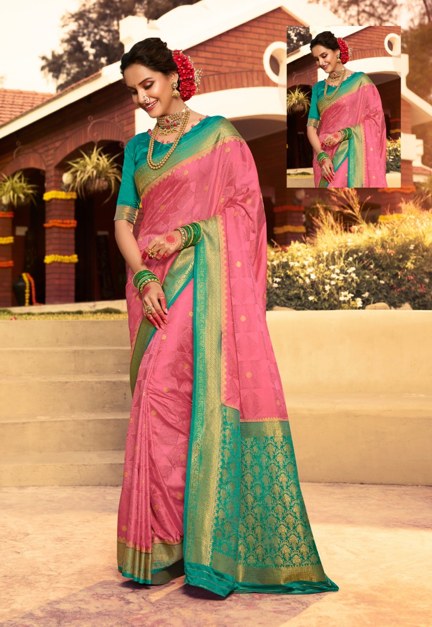 pink lotus pankh Ardhangini Vol 1 satin silk Kanjiveram innovative look saree catalog