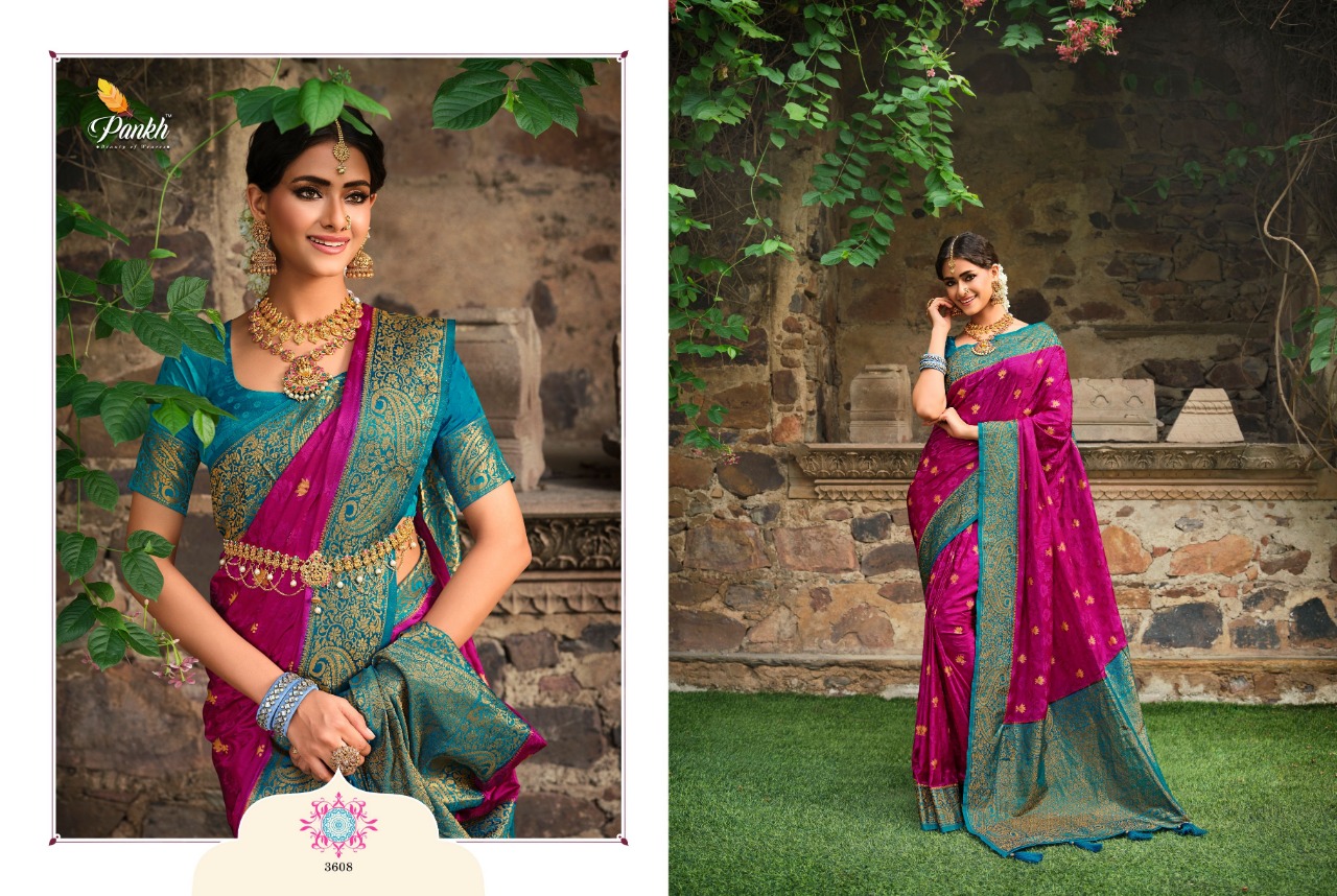 pink lotus pankh ardhangini vol 2 silk satin innovative look saree catalog