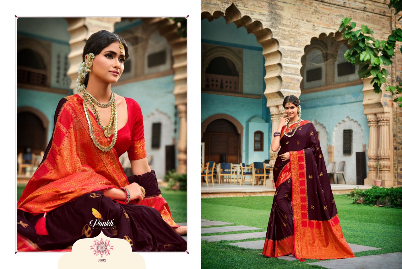 pink lotus pankh ardhangini vol 2 silk satin innovative look saree catalog