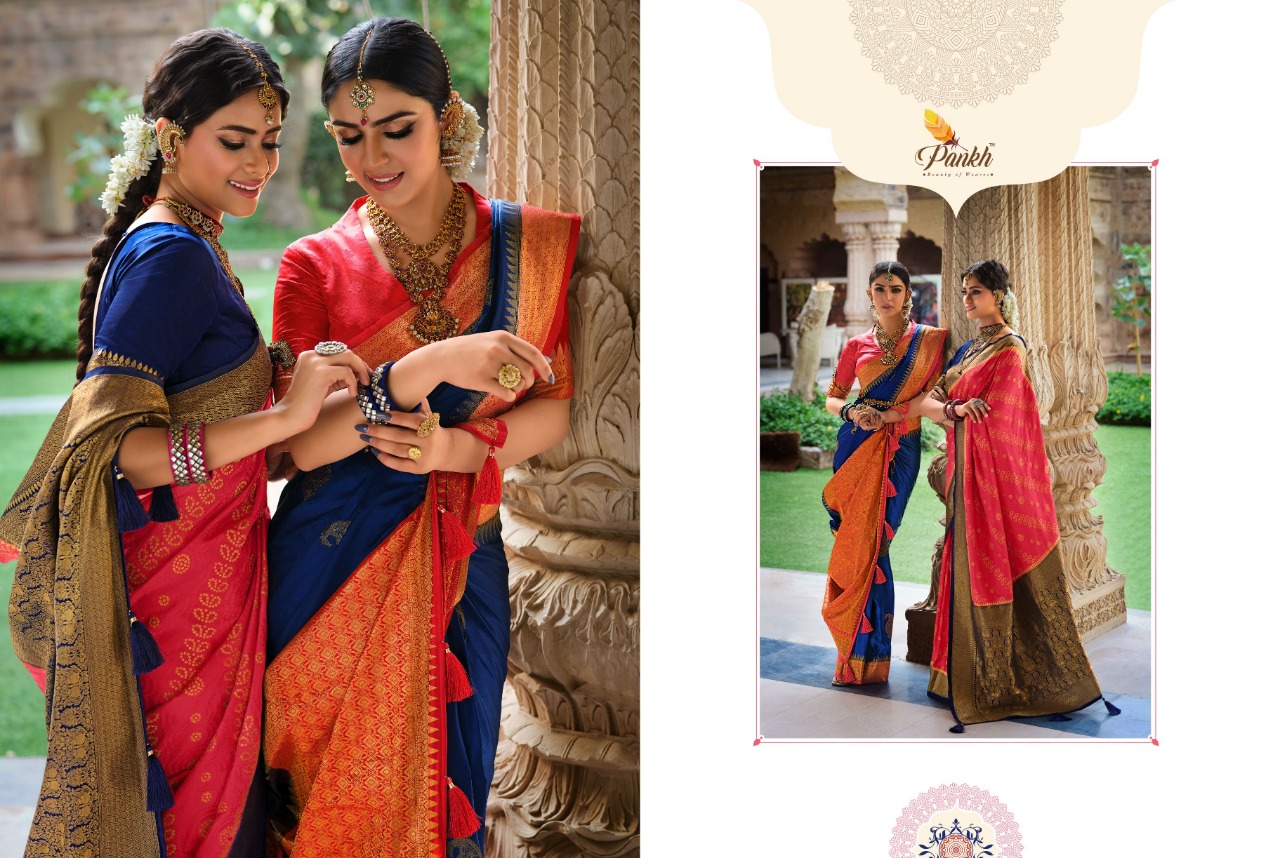 pink lotus pankh ardhangini vol 2 silk satin innovative look saree catalog