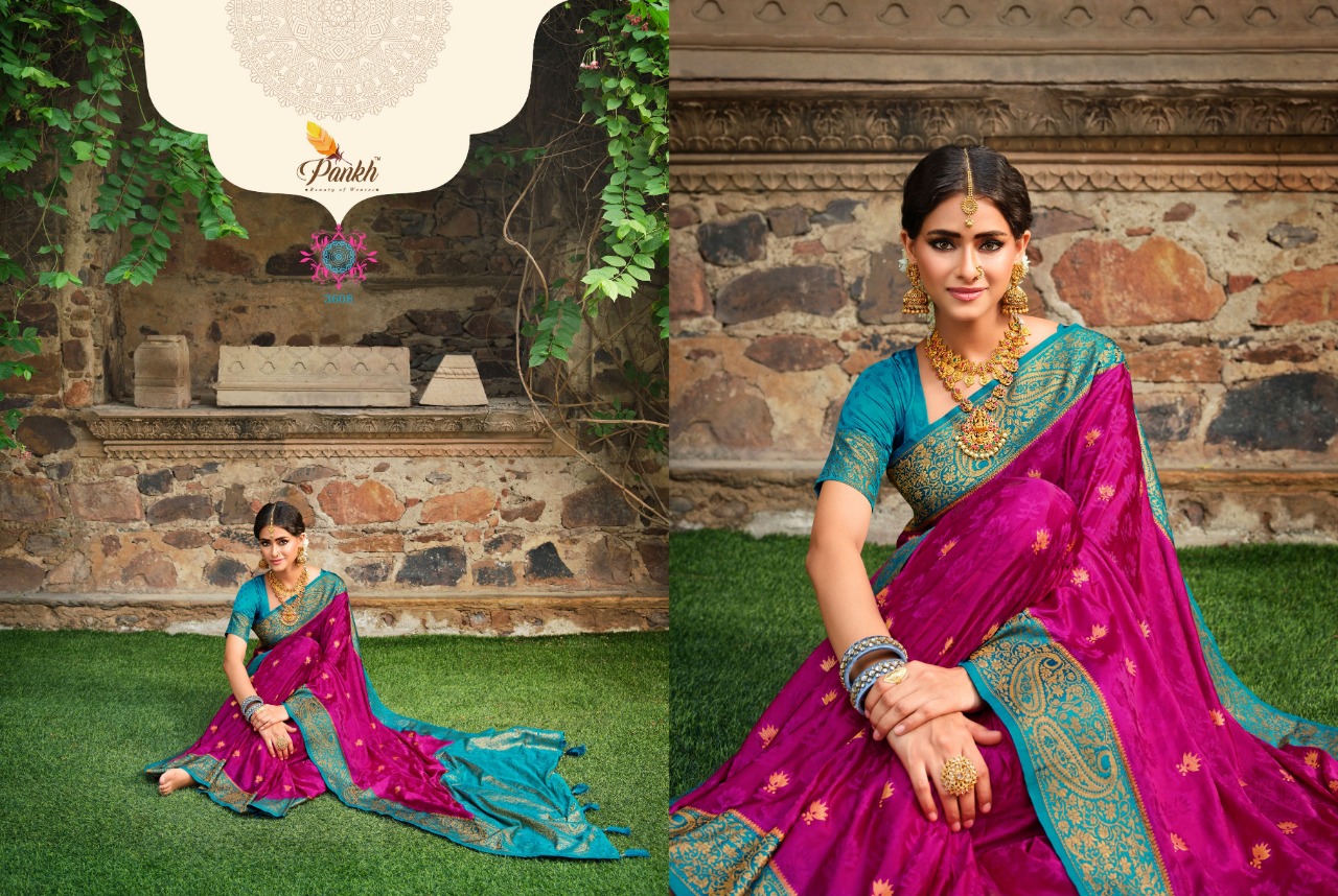 pink lotus pankh ardhangini vol 2 silk satin innovative look saree catalog