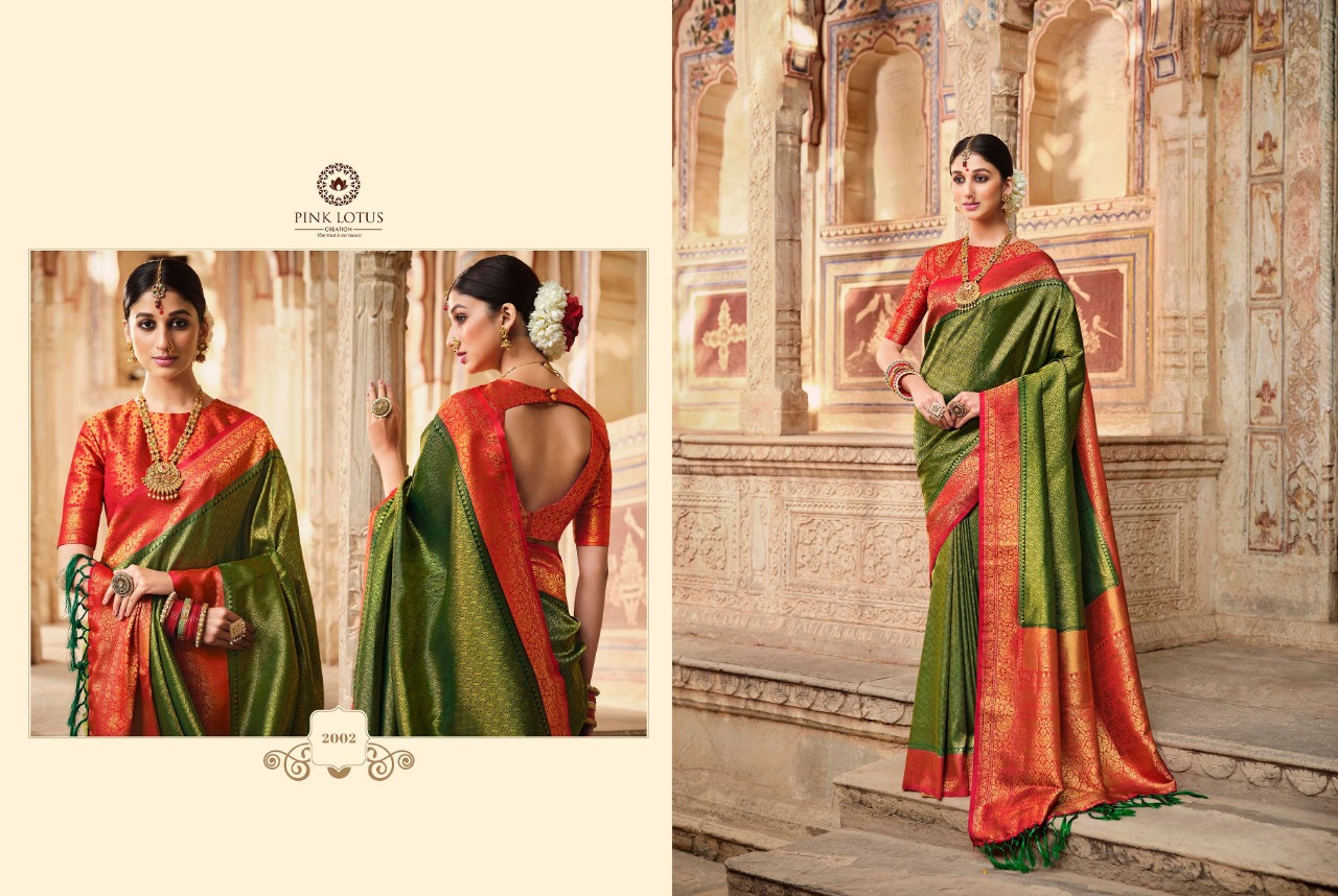 pink lotus pankh Parampara Vol 2 Parampara silk elegant saree catalog