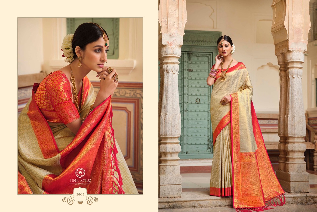 pink lotus pankh Parampara Vol 2 Parampara silk elegant saree catalog