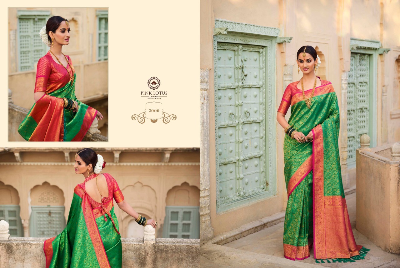 pink lotus pankh Parampara Vol 2 Parampara silk elegant saree catalog