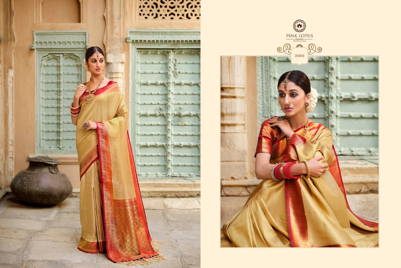 pink lotus pankh Parampara Vol 2 Parampara silk elegant saree catalog