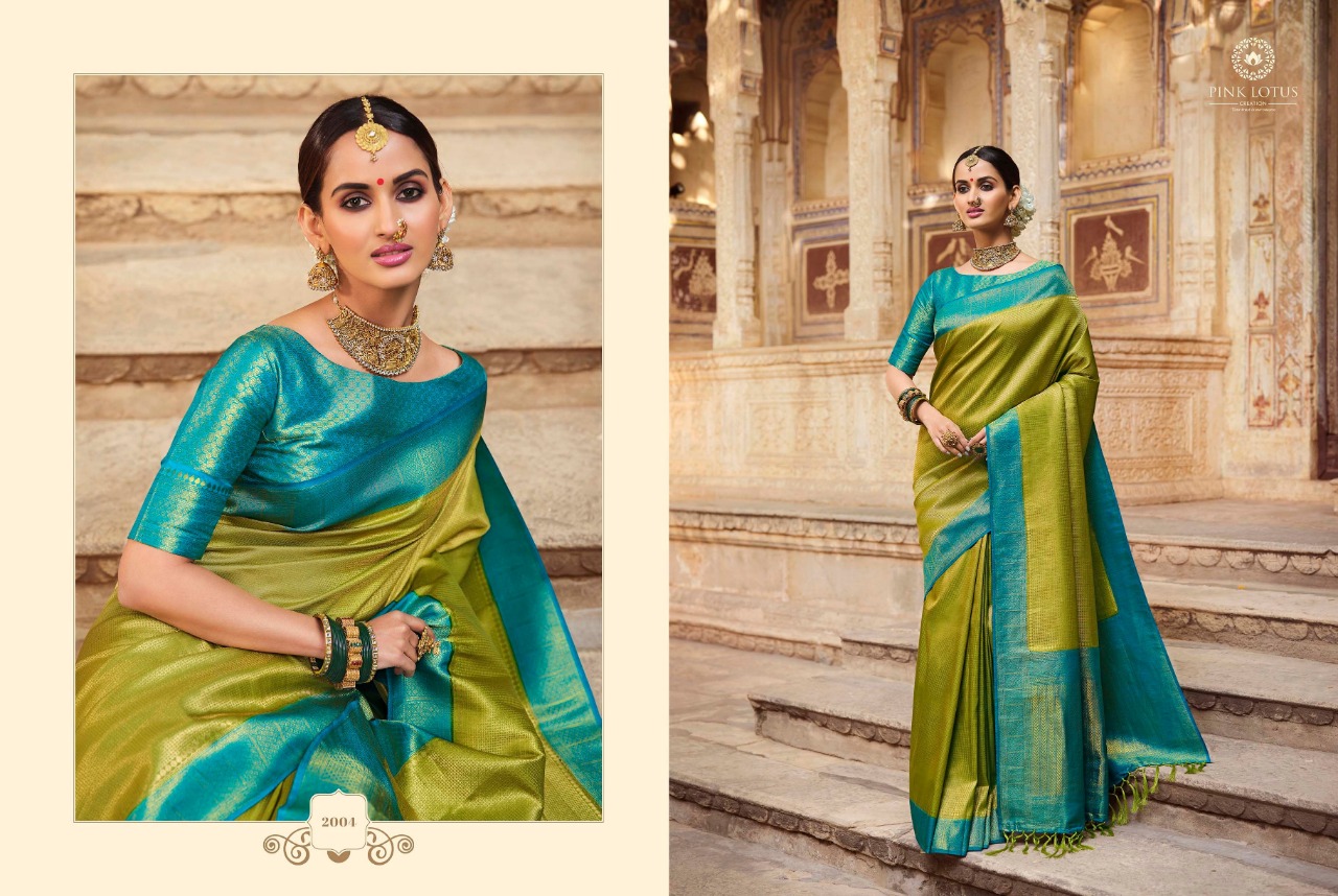 pink lotus pankh Parampara Vol 2 Parampara silk elegant saree catalog