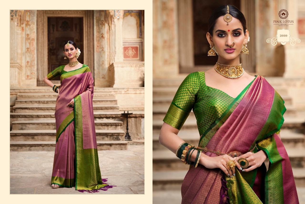 pink lotus pankh Parampara Vol 2 Parampara silk elegant saree catalog