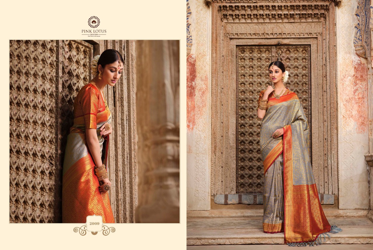 pink lotus pankh Parampara Vol 2 Parampara silk elegant saree catalog