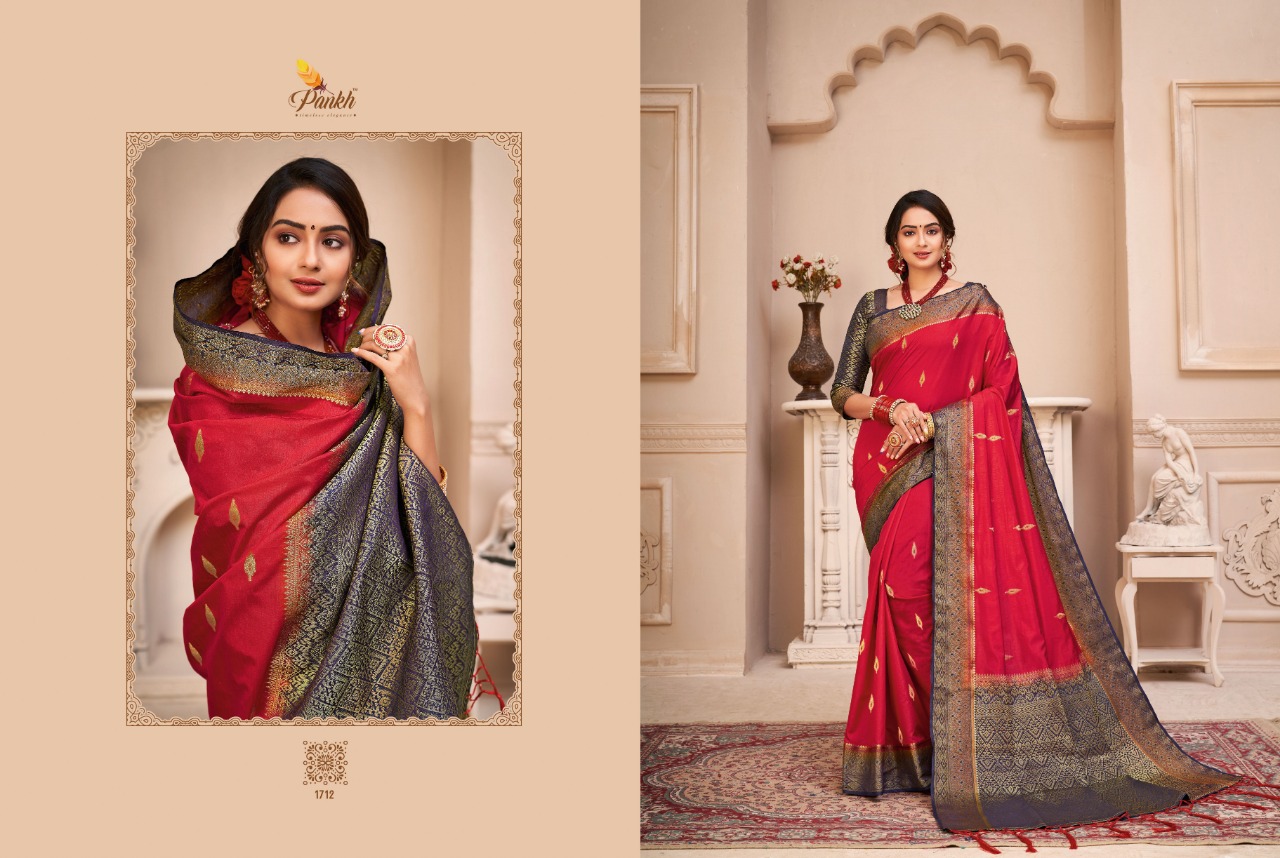 pink lotus pankh prisha silk raw silk elegant saree catalog