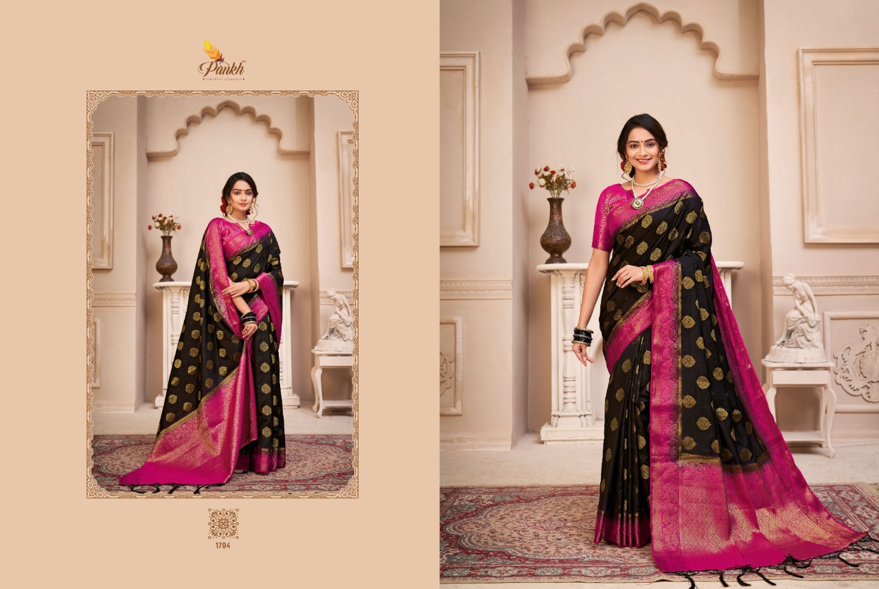 pink lotus pankh prisha silk raw silk elegant saree catalog