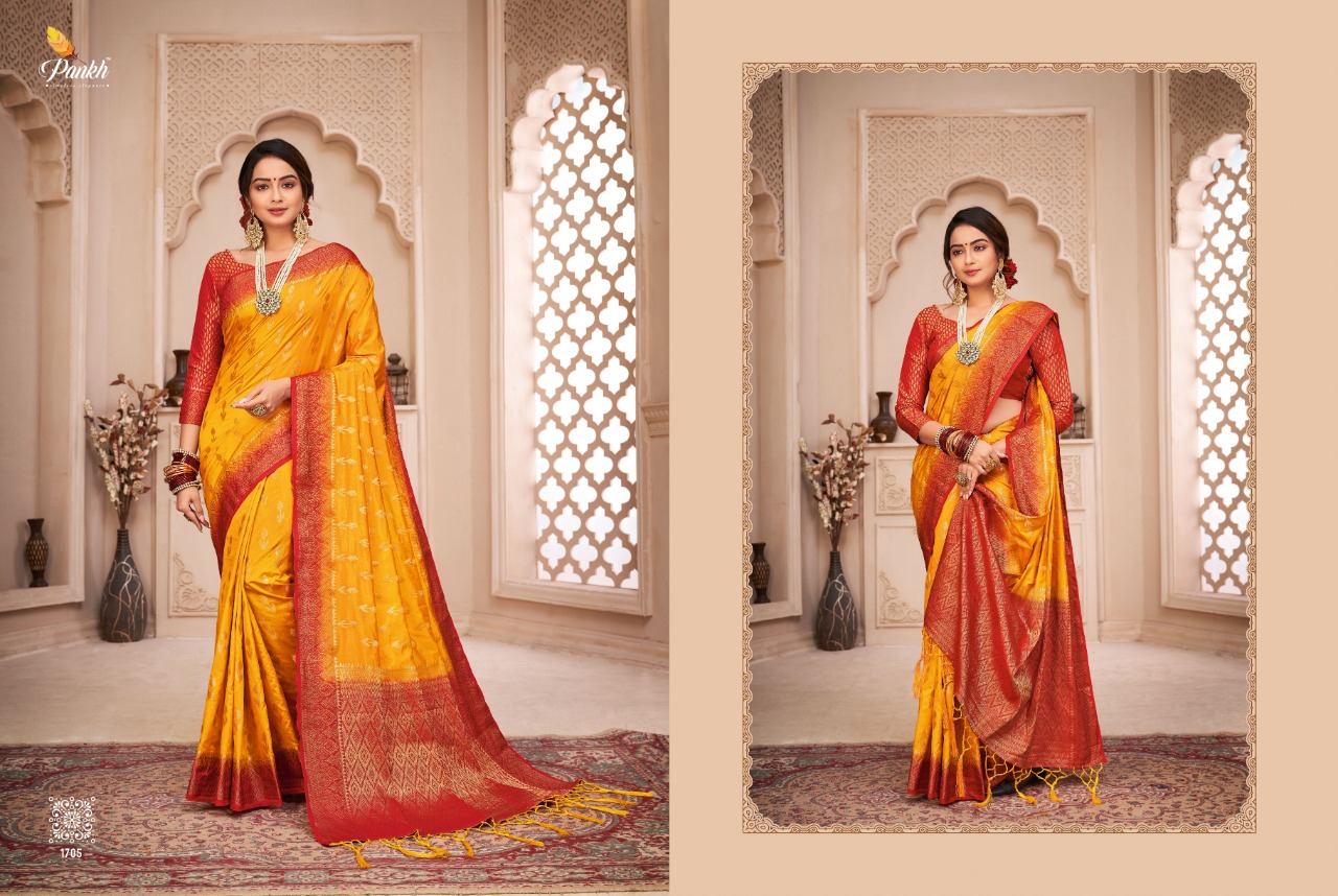 pink lotus pankh prisha silk raw silk elegant saree catalog