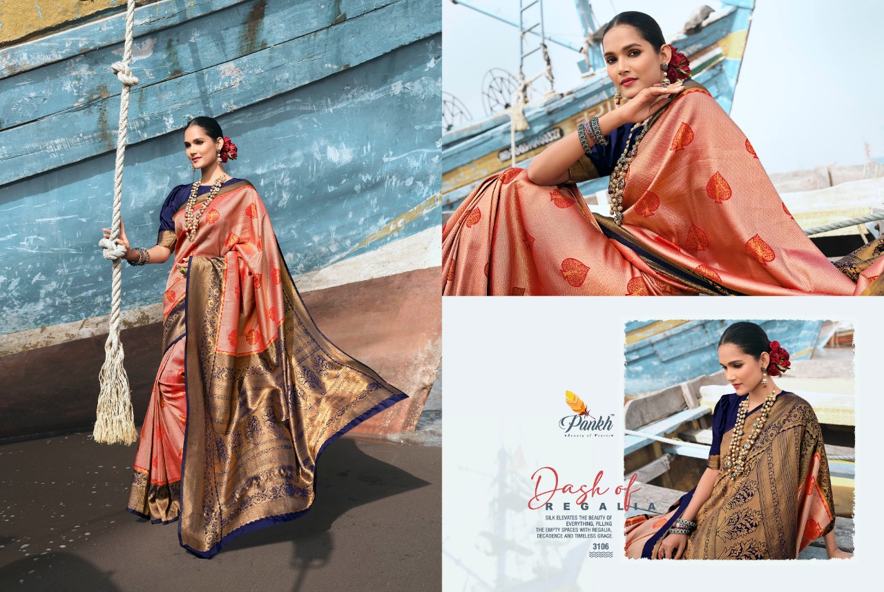 pink lotus pankh stuti silk decent look saree catalog