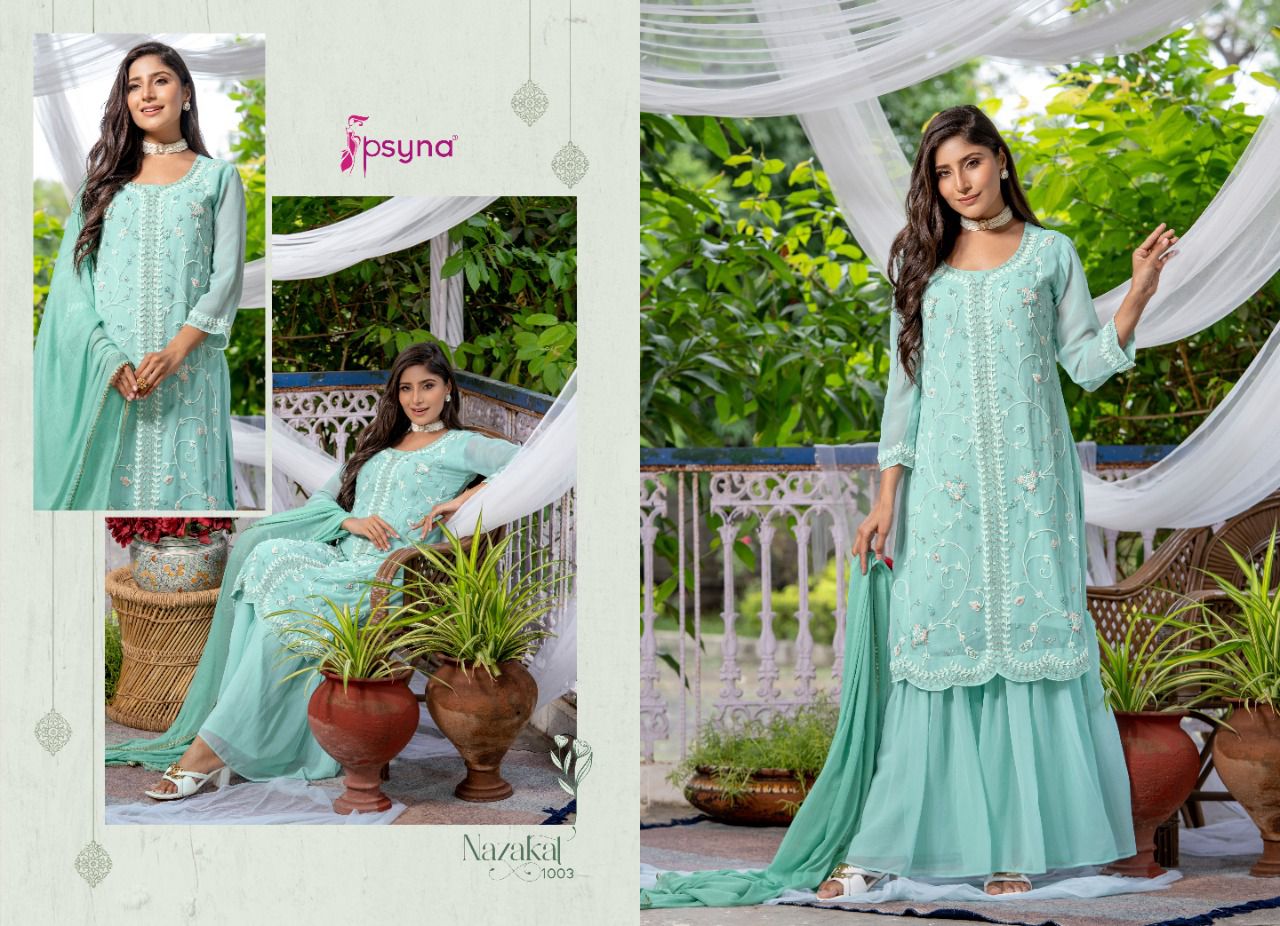 psyna nazakat georgette regal look Top n bottom catalog