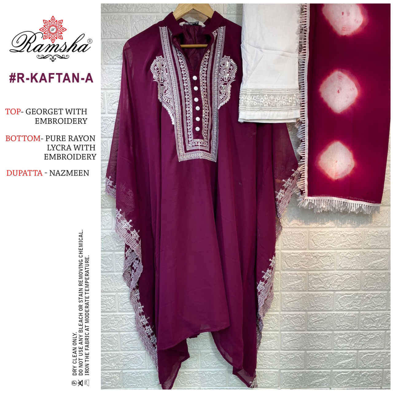 Ramsha RAMSHA R kaftan A Salwar Kameez Georgette Singles