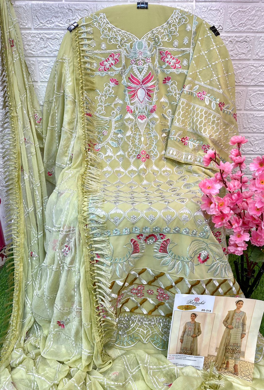 ramsha ramsha r 518 georgette elegant look salwar suit single