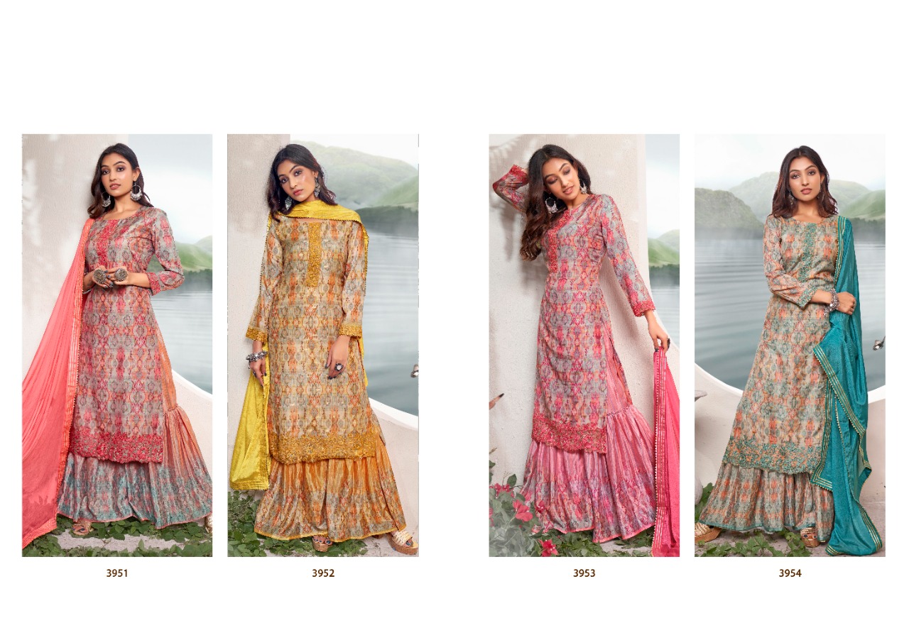 rangoon  Rangriti muslin gorgeous look top bottom with dupatta catalog