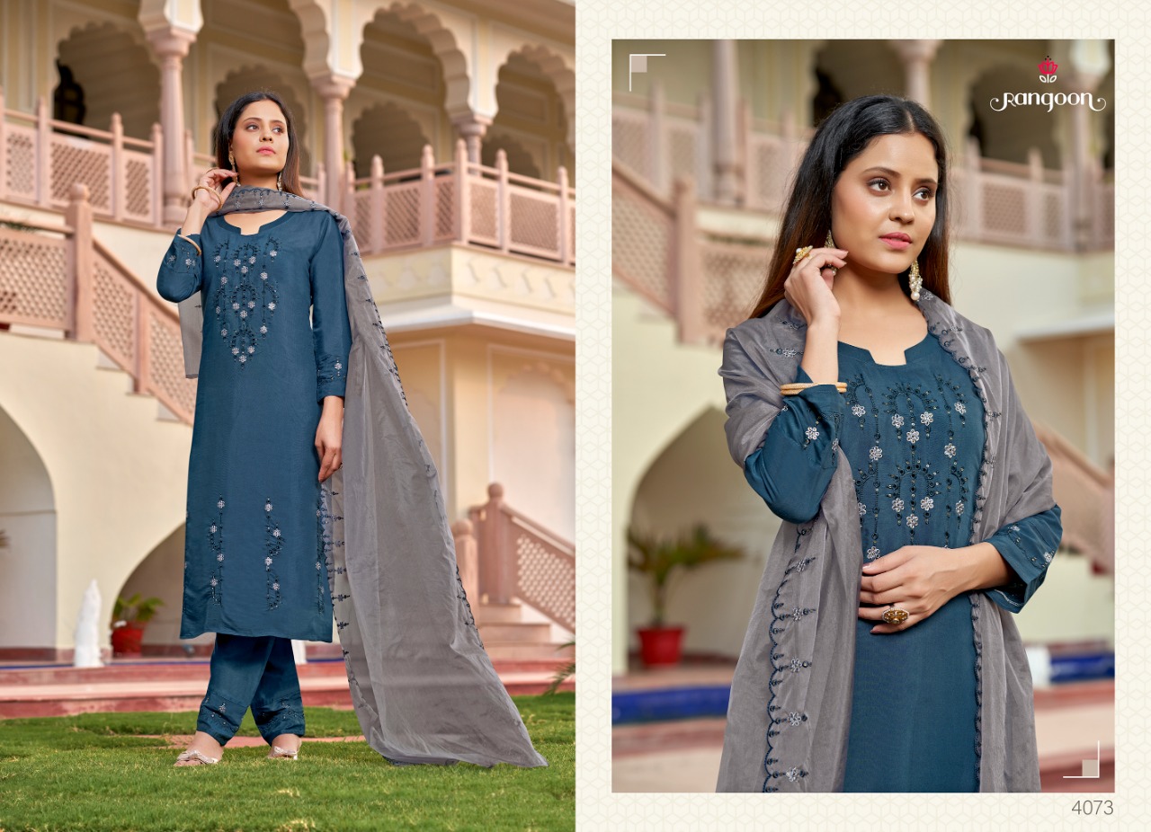 rangoon daisy viscose gorgeous look top bottom with dupatta catalog