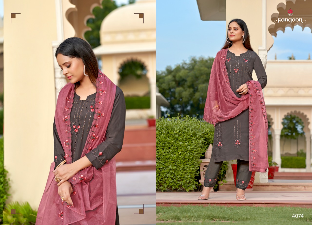 rangoon daisy viscose gorgeous look top bottom with dupatta catalog