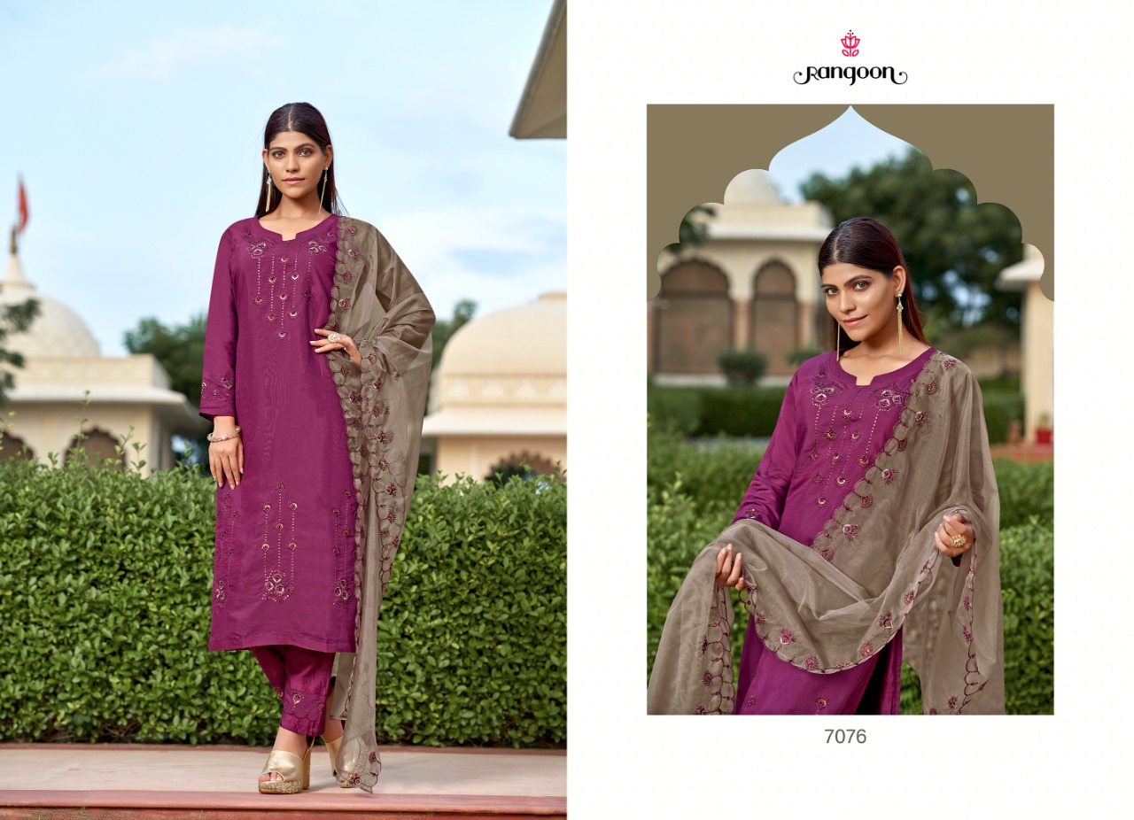 rangoon daisy viscose gorgeous look top bottom with dupatta catalog