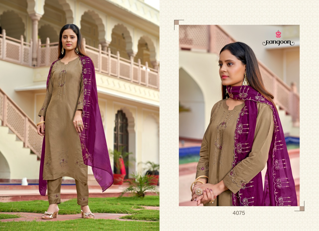 rangoon daisy viscose gorgeous look top bottom with dupatta catalog