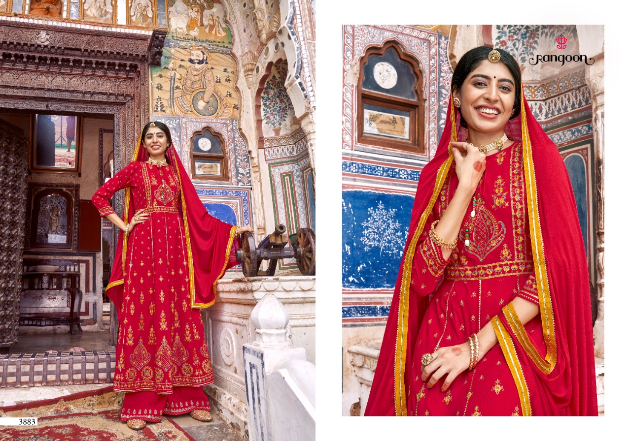 rangoon inspire vol 2 rayon new and modern style top bottom with dupatta catalog