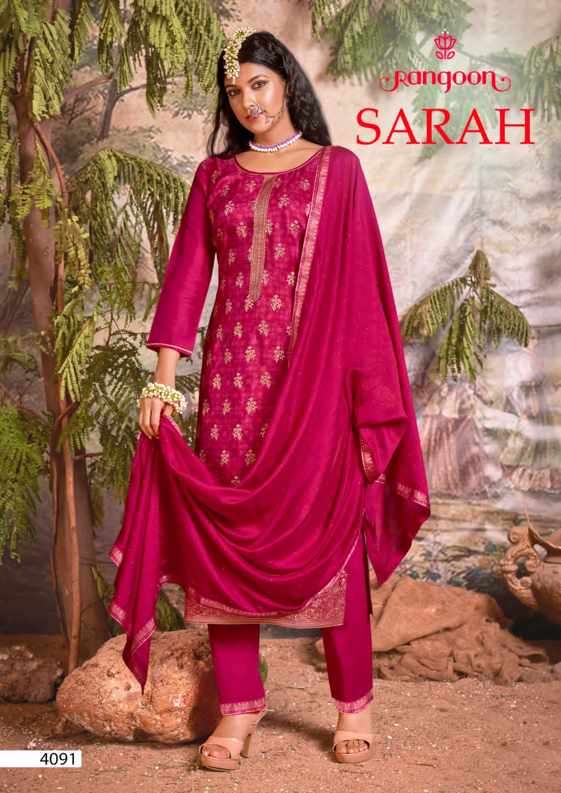 rangoon sarah dola muslin new and modern style top bottom with dupatta catalog