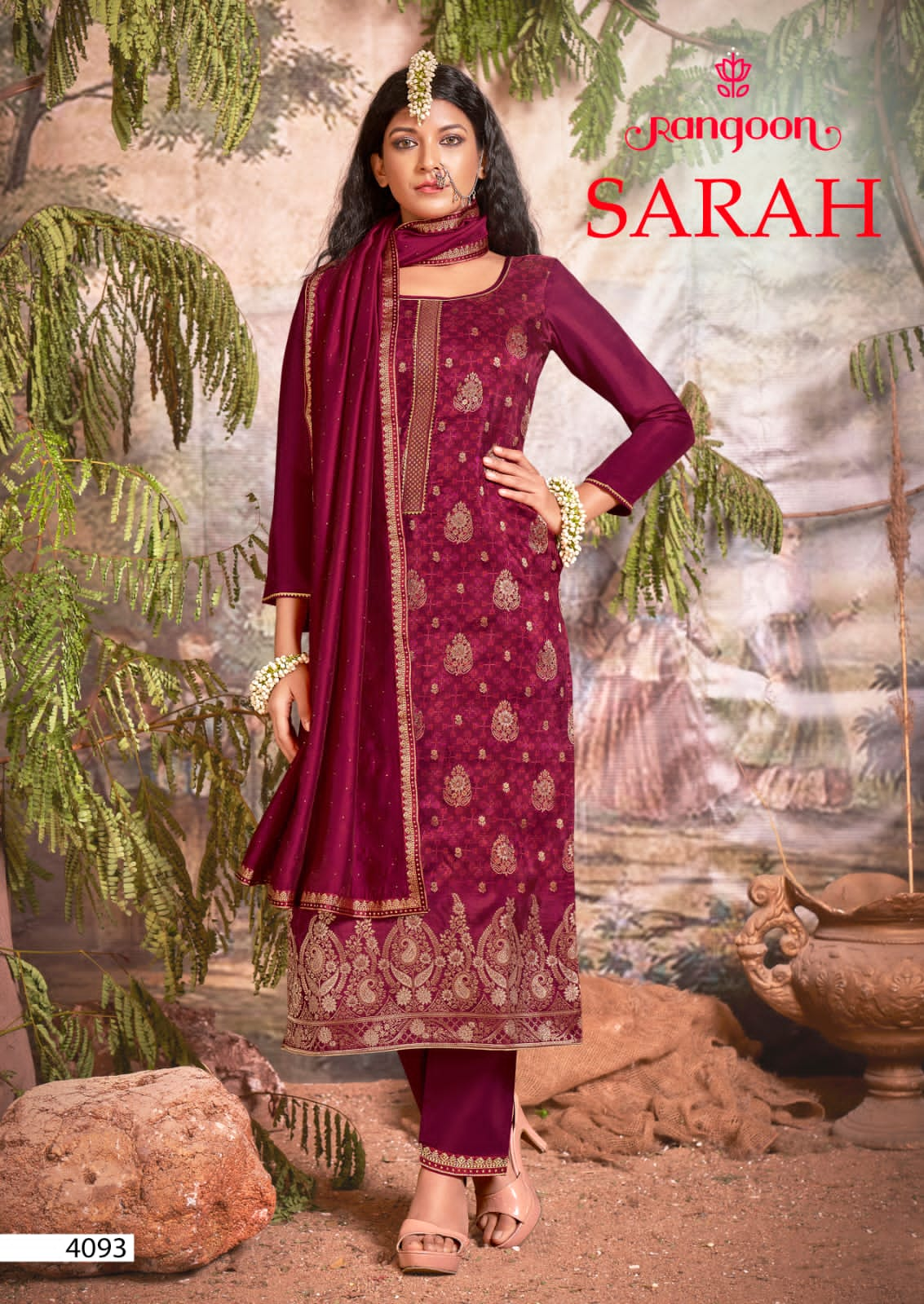 rangoon sarah dola muslin new and modern style top bottom with dupatta catalog