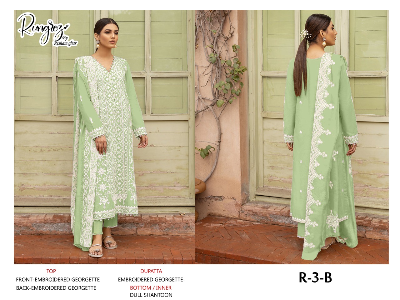 rungrez Rungrez R 3 B Salwar Kameez Fox georgette Singles