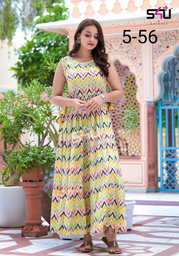 s4u d no 5-56 fancy decent look kurti size set